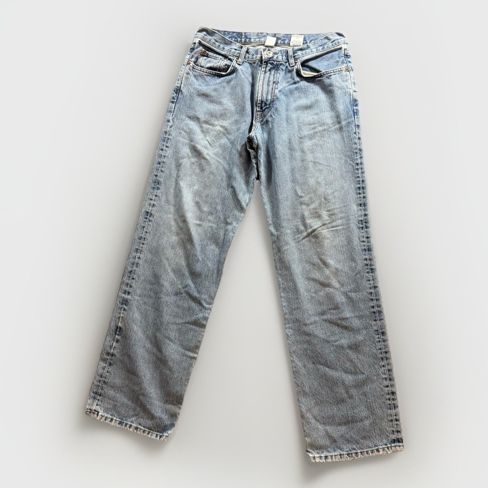 Vintage Lucky Brand Dungarees Jeans Mens 30x32 Blue Light wash Made In USA Faded